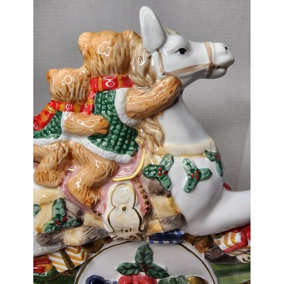Musial Rocking Horse BEALS PALAIS ROYAL STAGE CHRISTMAS BEARS LARGE PORCELAIN - Picture 12 of 16